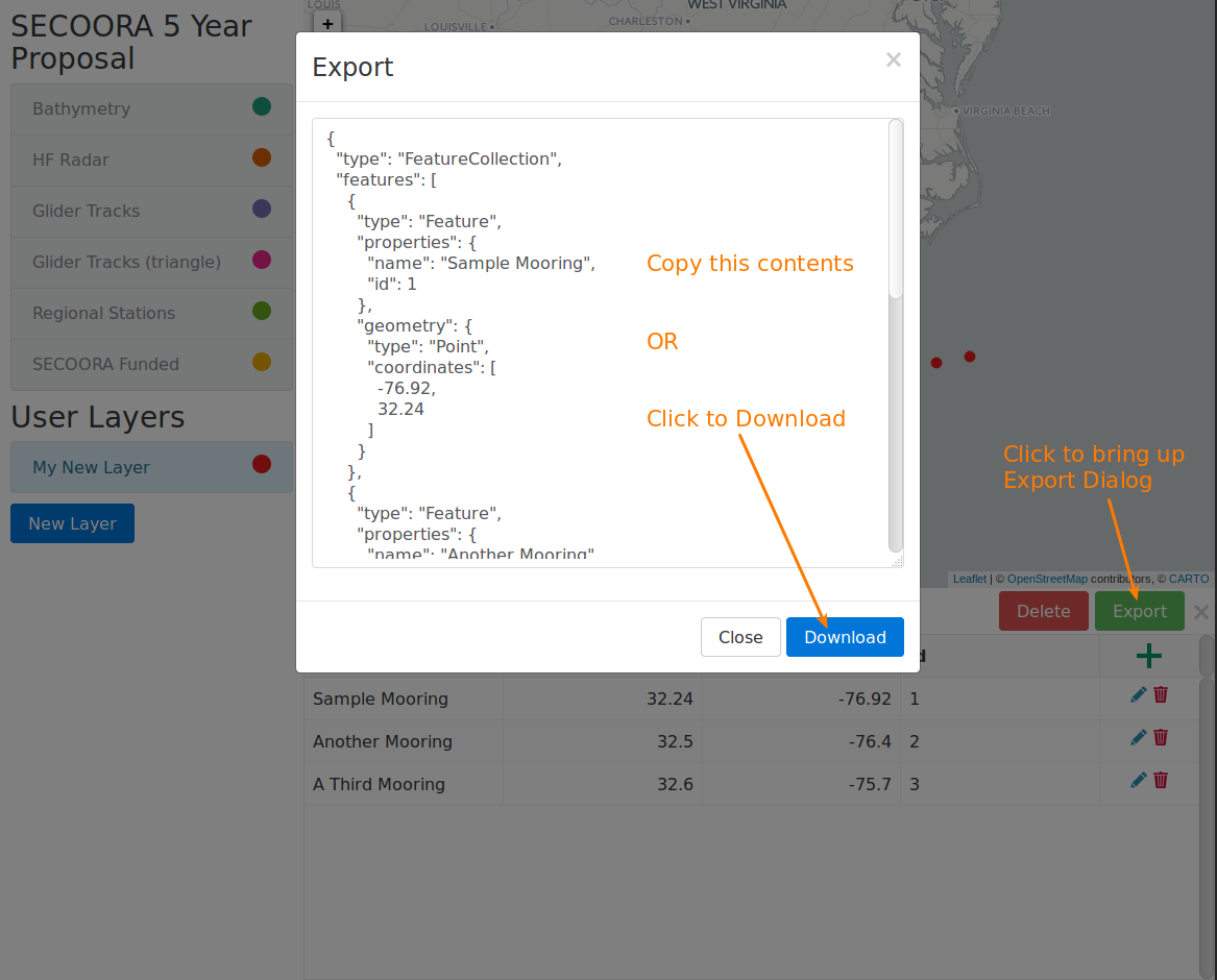 Exporting a User Layer